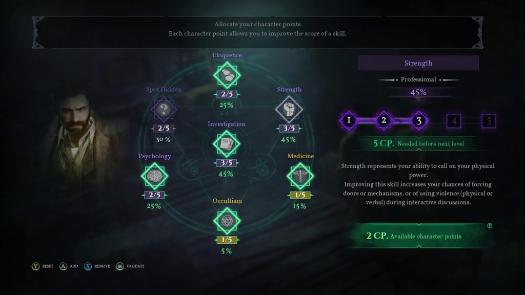 Call of Cthulhu skill tree